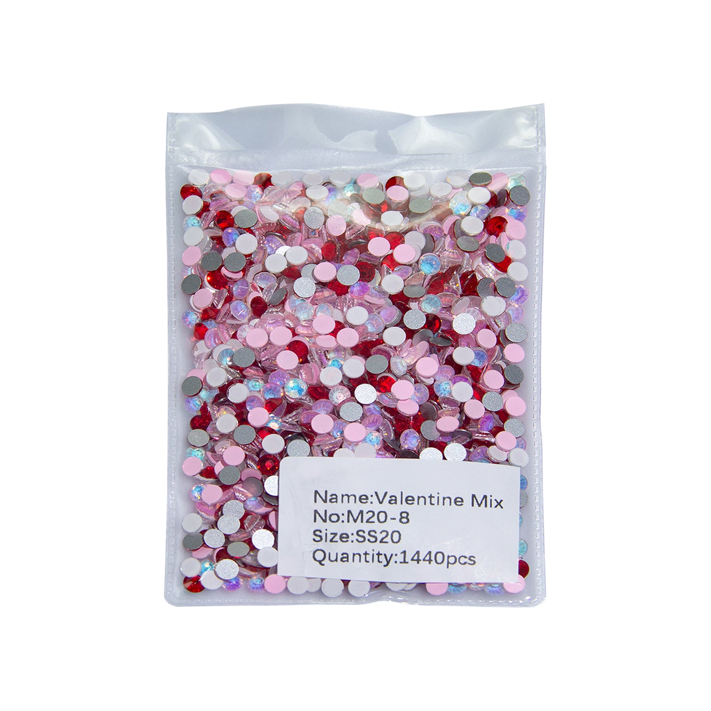 #M8 Valentine Mixed Glass Flat Back Rhinestones 1440pcs