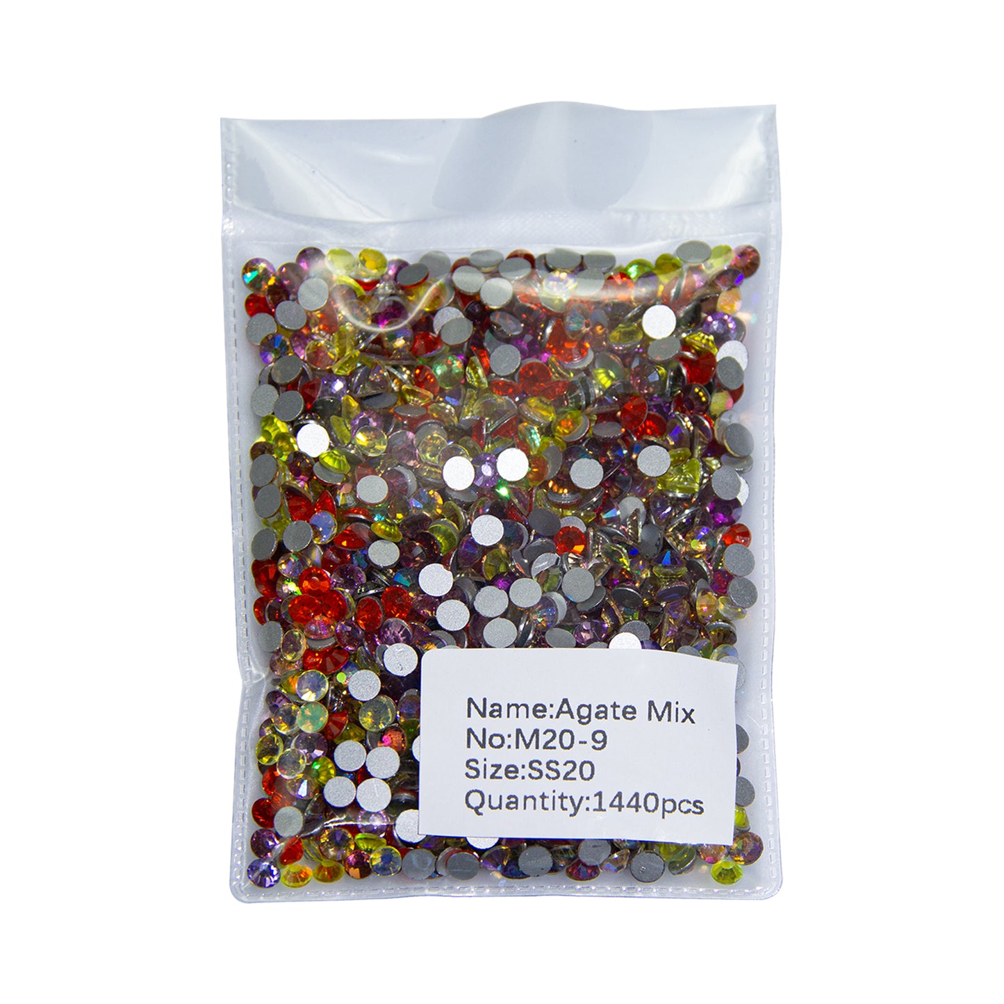 #M9 Agate Mixed Glass Flat Back Rhinestones 1440pcs