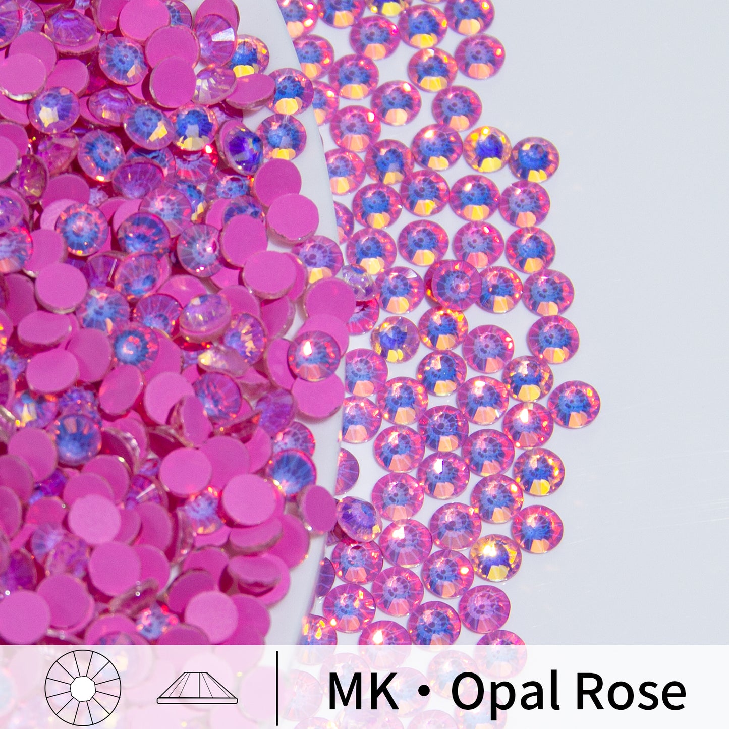 #168 MK Opal Rose Glass Flat Back Rhinestones 1440pcs