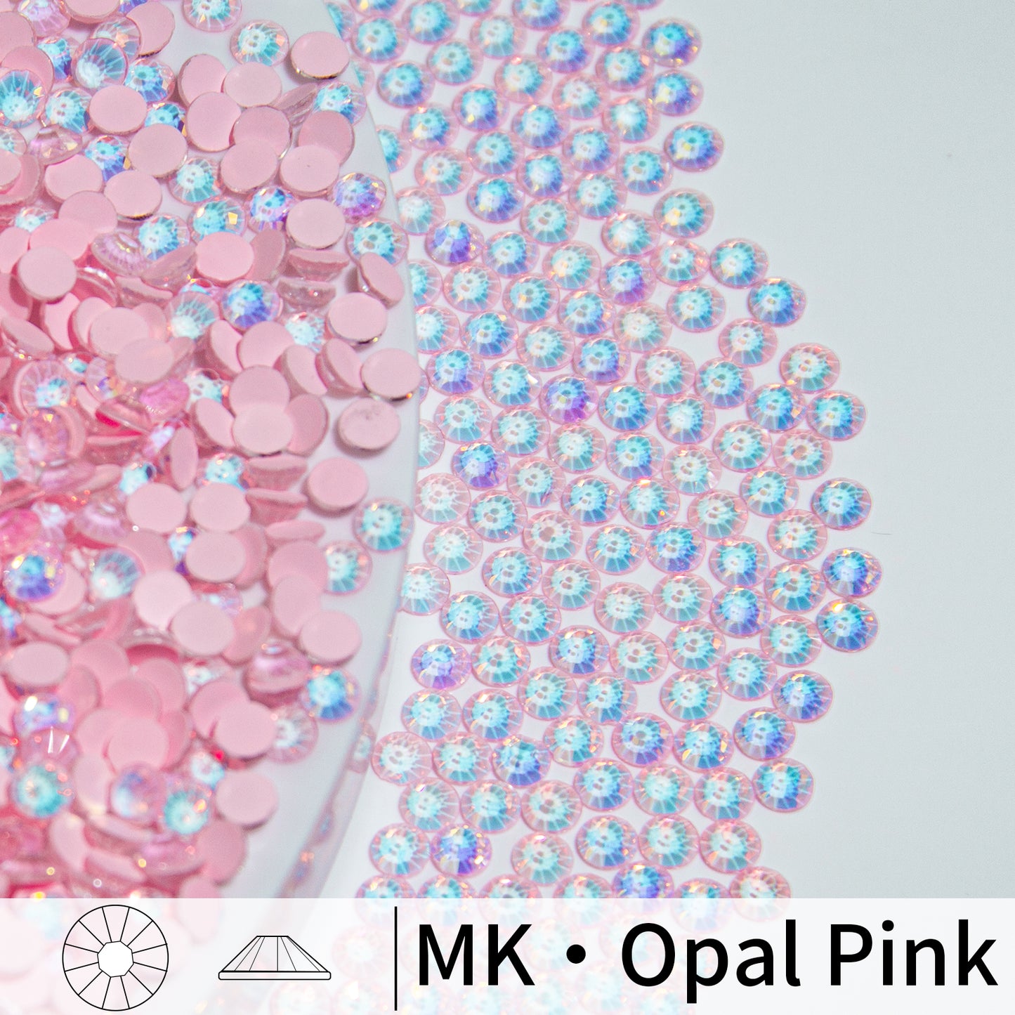 #165 MK Opal Pink Glass Flat Back Rhinestones 1440pcs