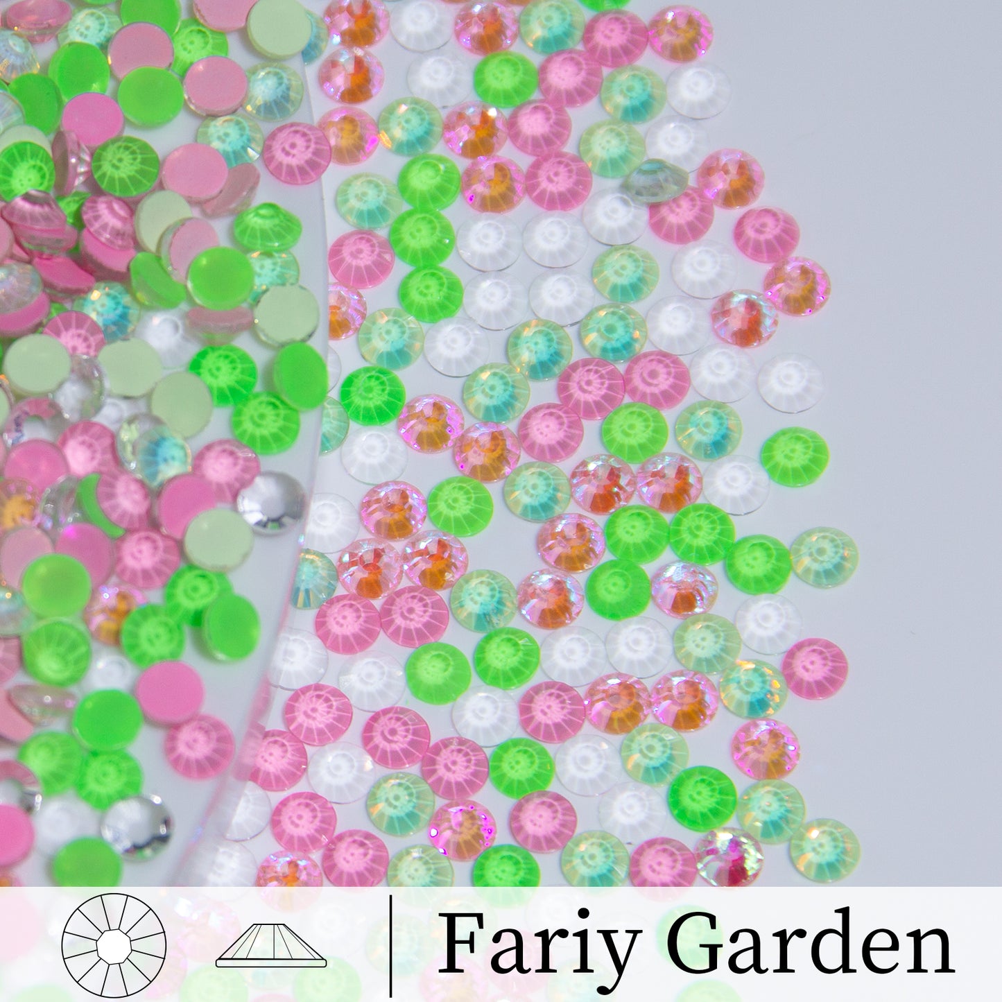 #M4 Fariy Garden Mixed Glass Flat Back Rhinestones  1440pcs