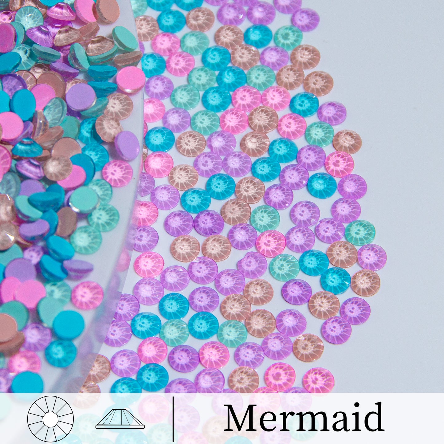 #M7 Mermaid Mixed Glass Flat Back Rhinestones 1440pcs
