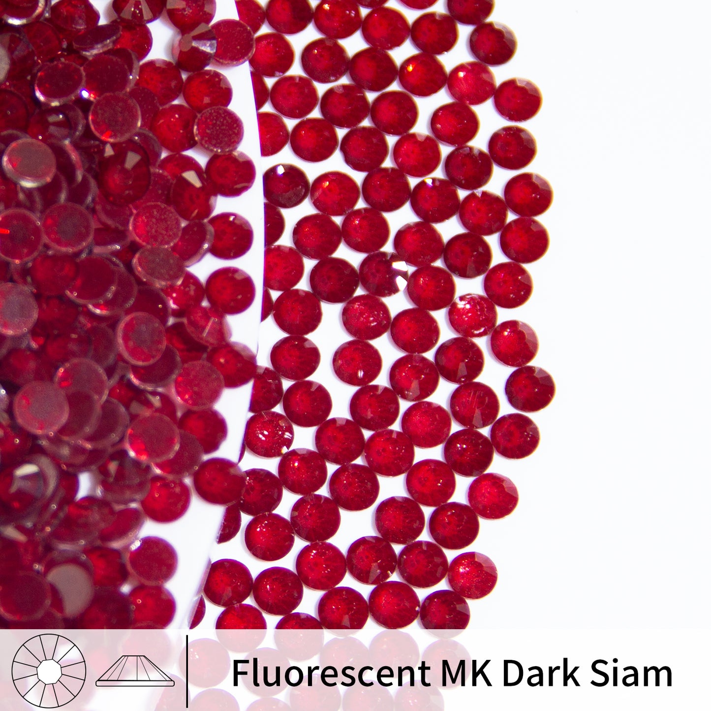 #155 Fluorescent MK Dark Siam Glass Flat Back Rhinestones 1440pcs