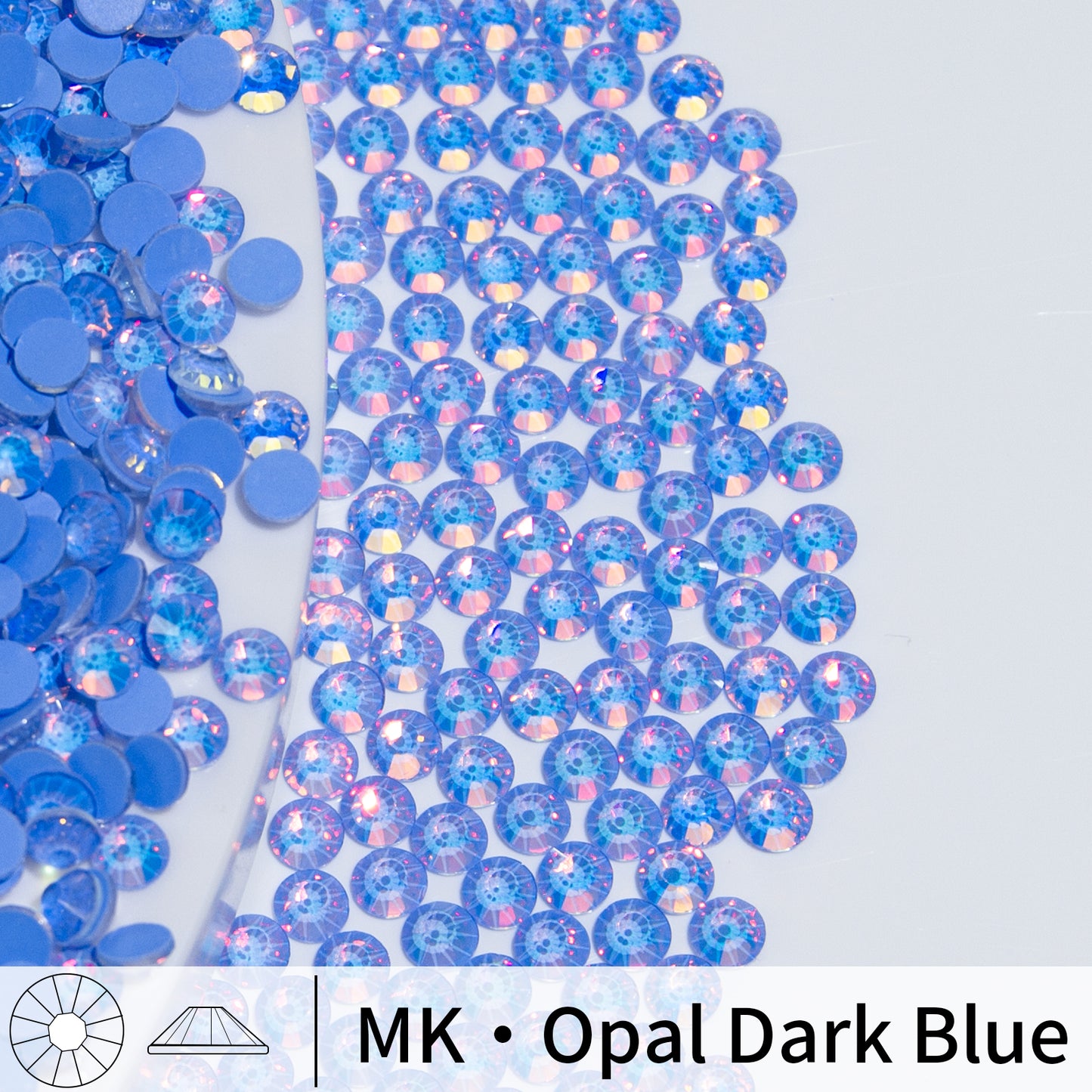 #161 MK Opal Dark Blue Glass Flat Back Rhinestones 1440pcs