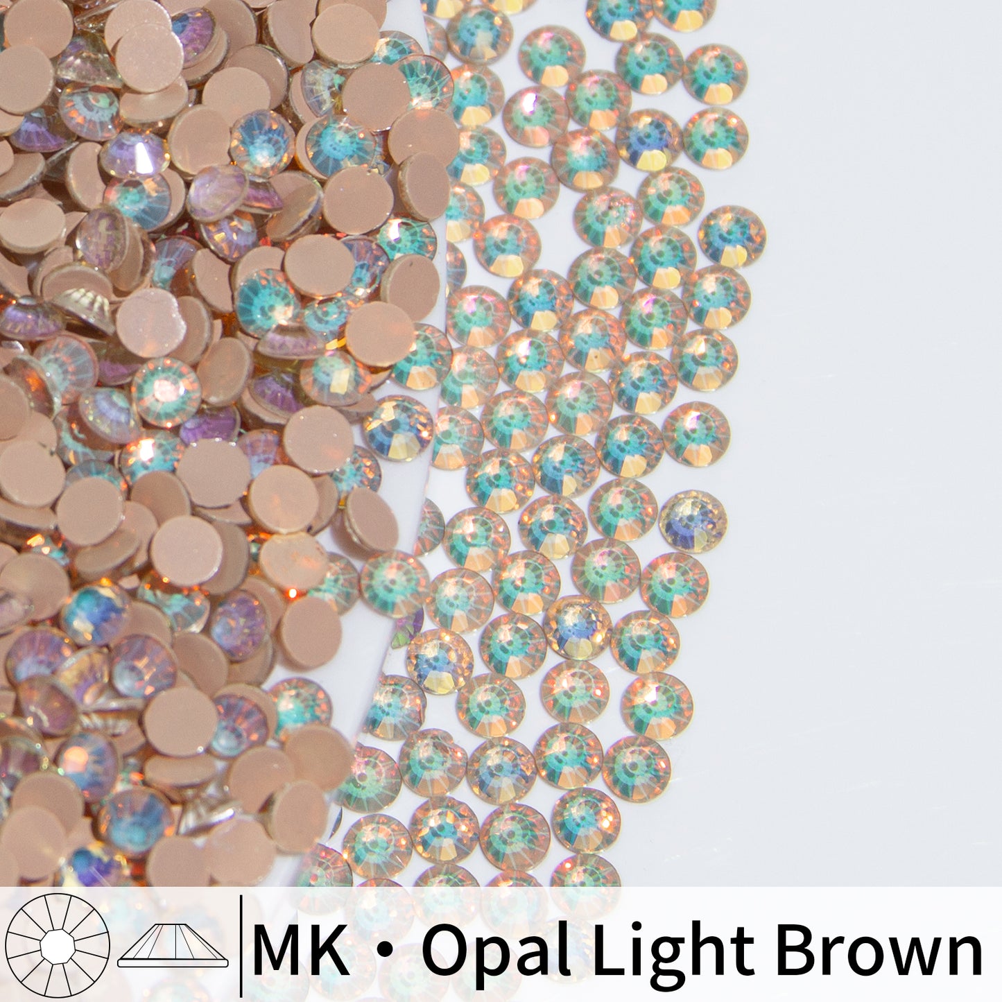 #200 MK Opal Light Brown Glass Flat Back Rhinestones 1440pcs
