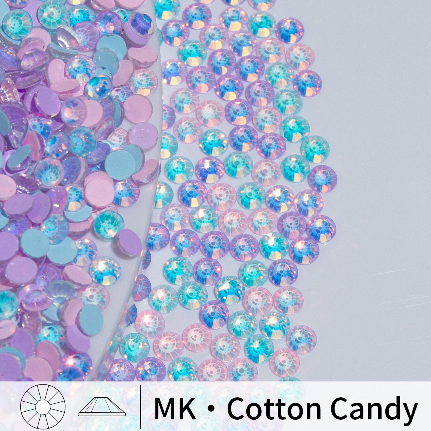 #M10 Cotton Candy Mixed Glass Flat Back Rhinestones 1440pcs