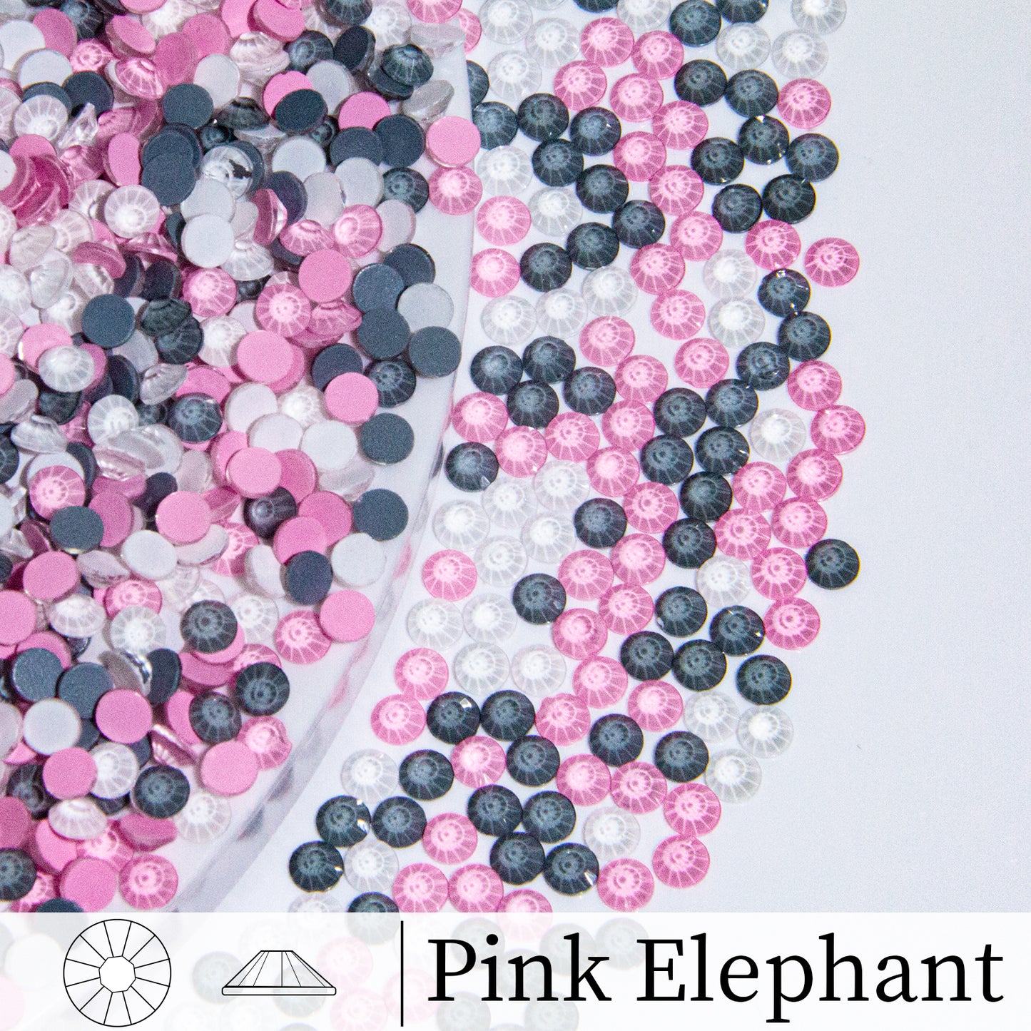 #M5 Pink Elephant Mixed Glass Flat Back Rhinestones 1440pcs
