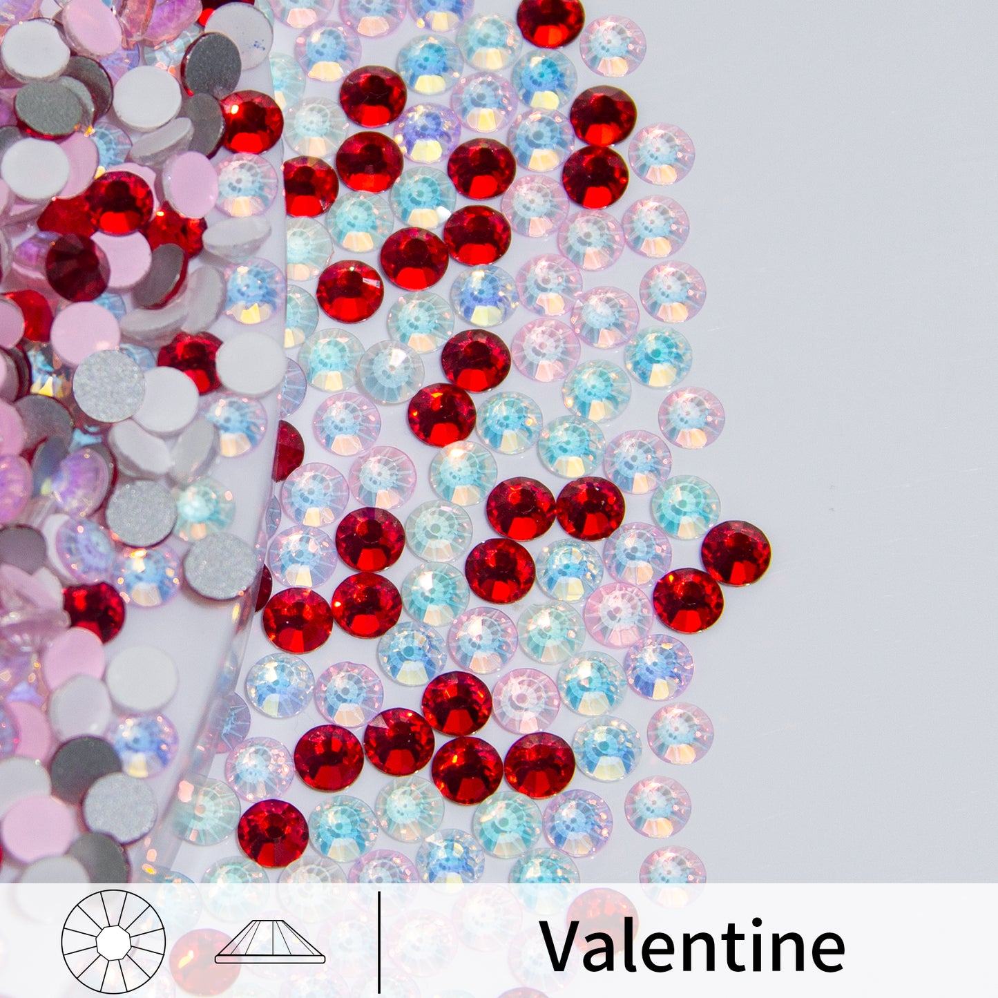 #M8 Valentine Mixed Glass Flat Back Rhinestones 1440pcs