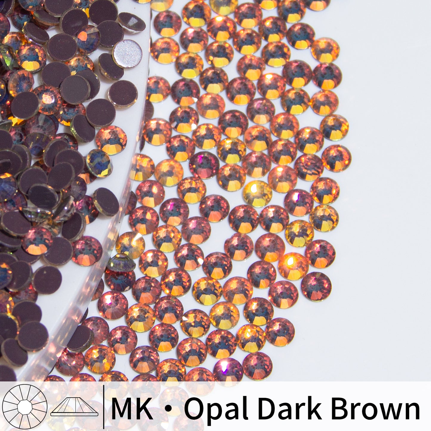 1440pcs MK Opal Dark Brown Glass Flat Back Rhinestones