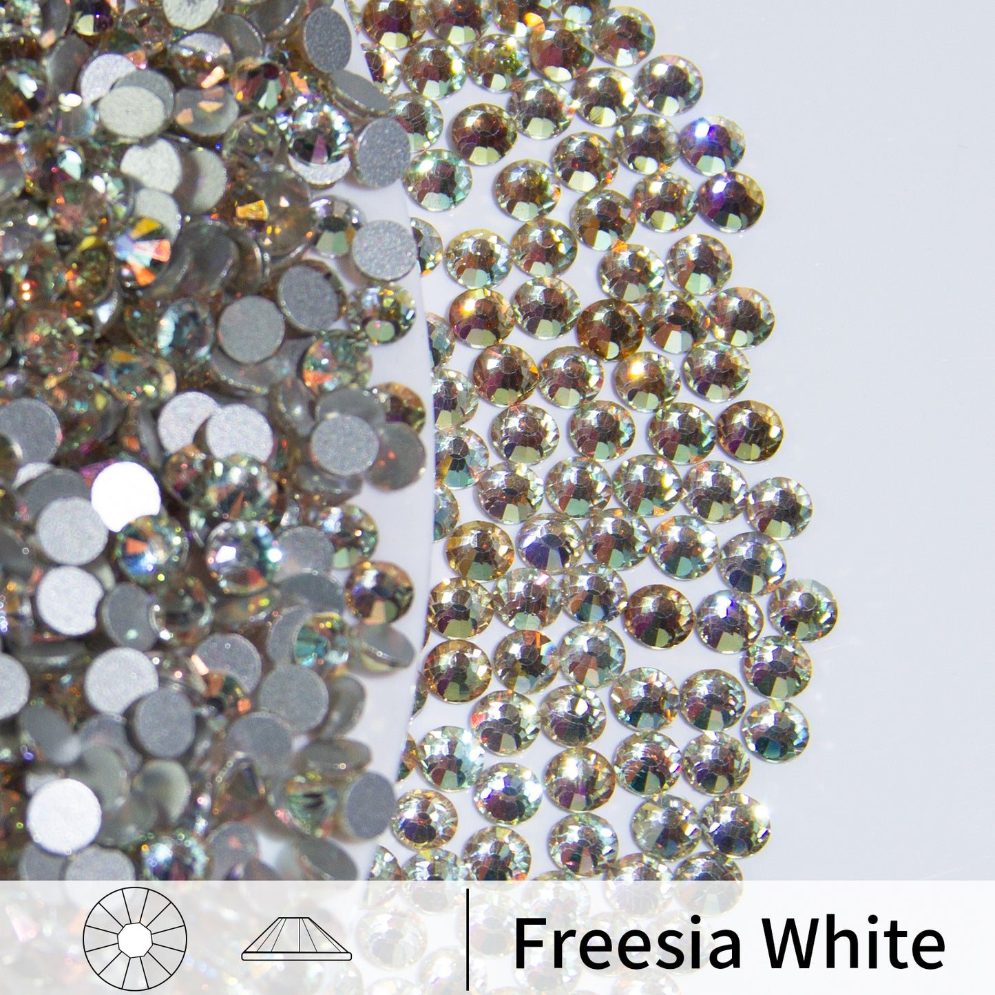 #172 Freesia White Glass Flat Back Rhinestones 1440pcs