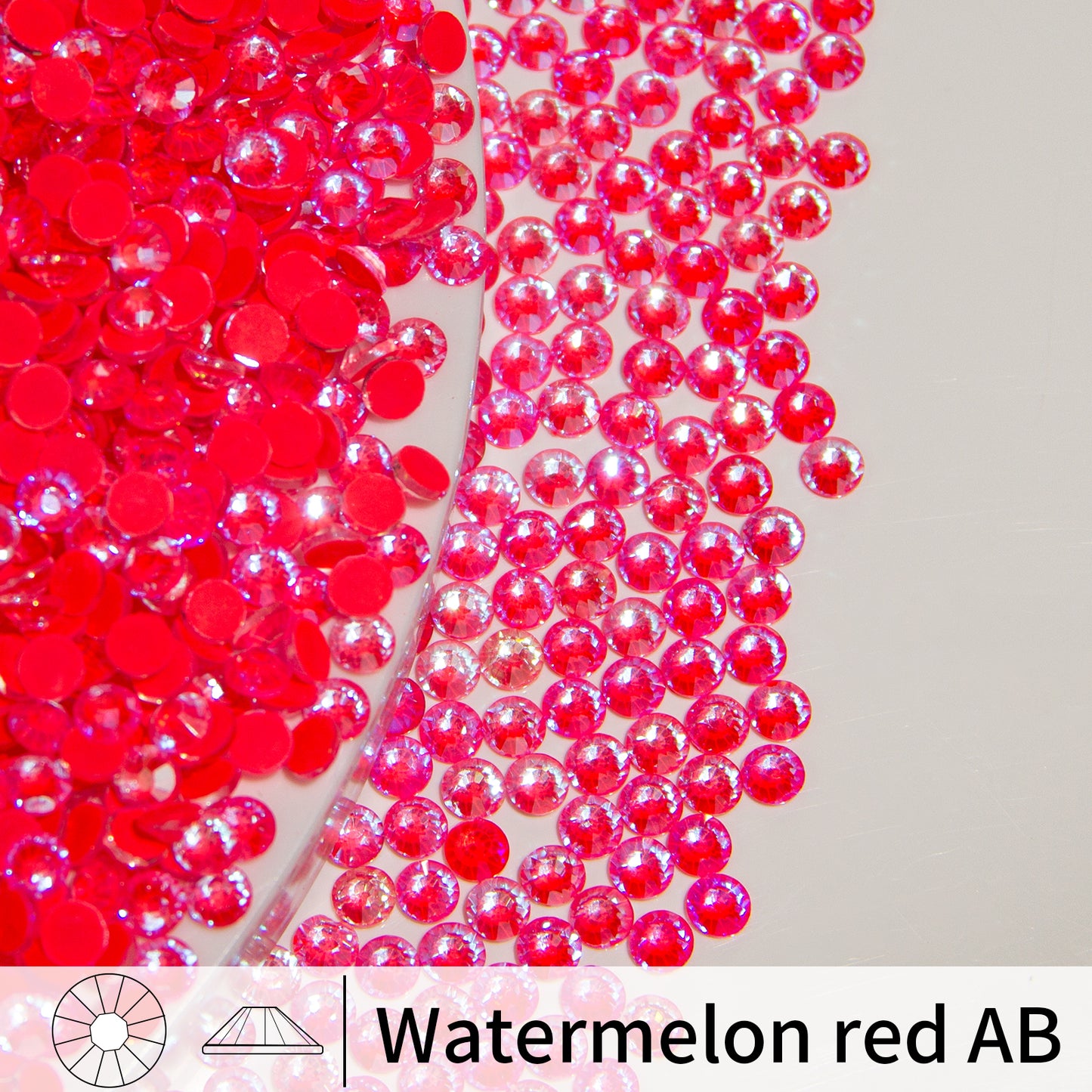 Watermelon red AB Glass Flat Back Rhinestones 1440pcs