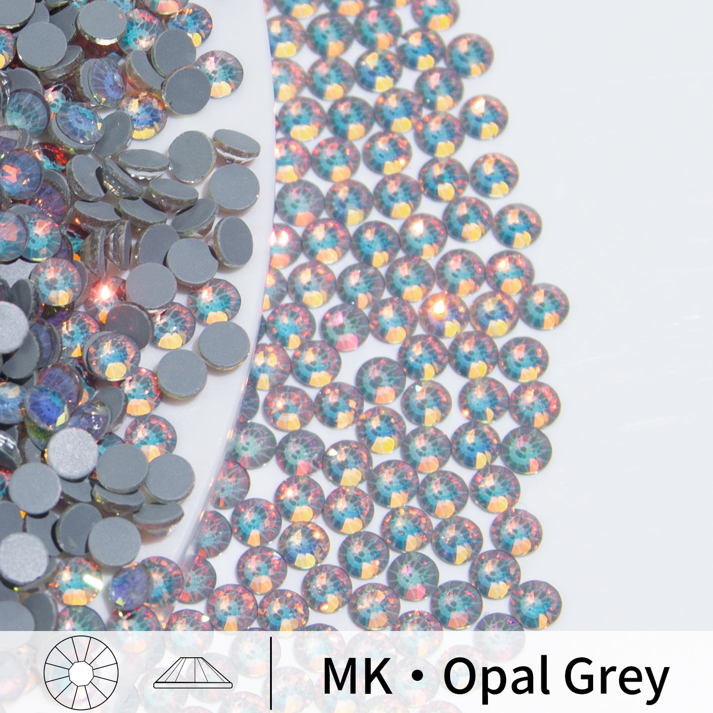 #166 MK Opal Grey Glass Flat Back Rhinestones 1440pcs