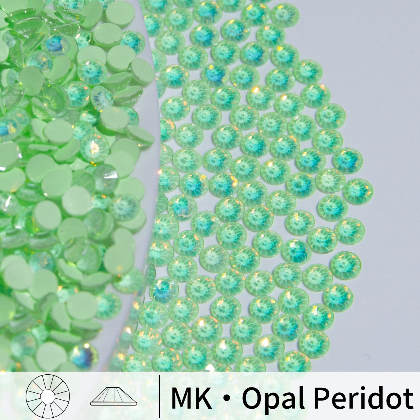 #167 MK Opal Peridot Glass Flat Back Rhinestones 1440pcs