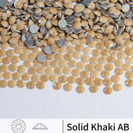 #196 Solid Khaki AB Glass Flat Back Rhinestones 1440pcs