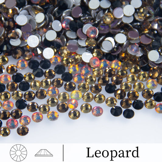 #M2 Leopard Mix Glass Flat Back Rhinestones 1440pcs