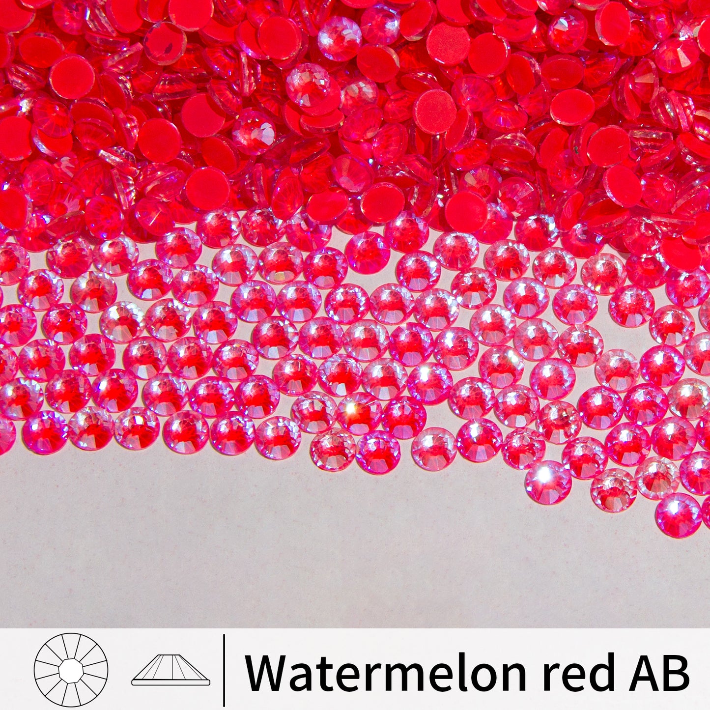 Watermelon red AB Glass Flat Back Rhinestones 1440pcs