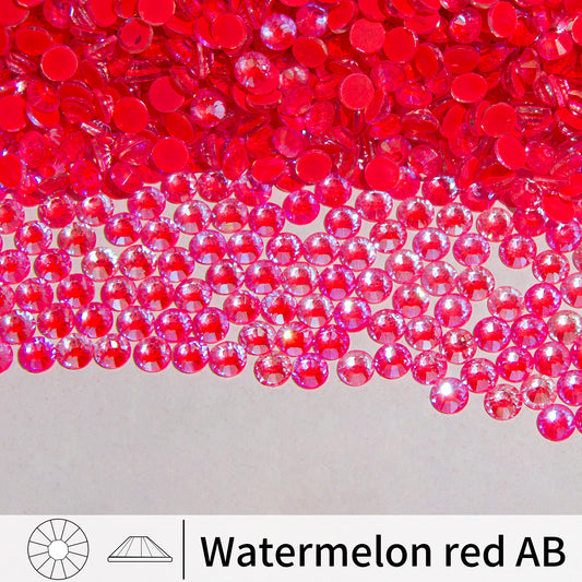 Watermelon red AB Glass Flat Back Rhinestones 1440pcs