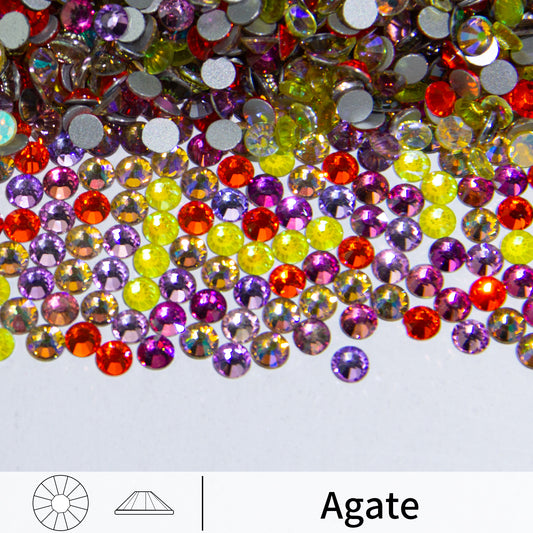 #M9 Agate Mixed Glass Flat Back Rhinestones 1440pcs