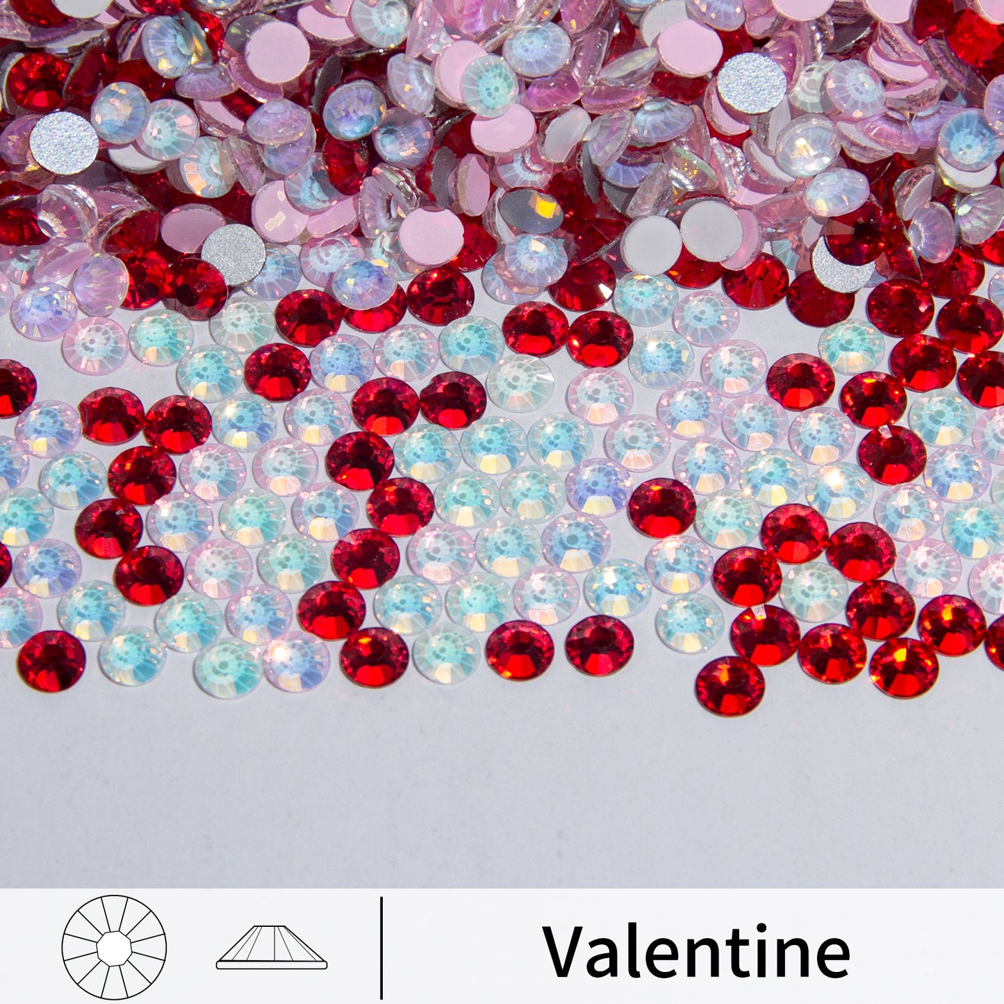 #M8 Valentine Mixed Glass Flat Back Rhinestones 1440pcs