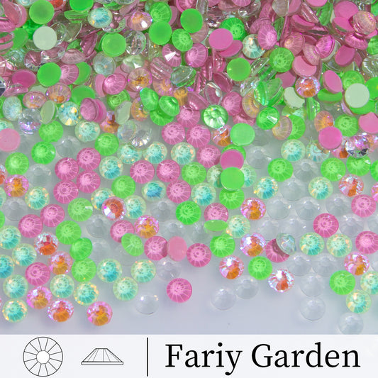 #M4 Fariy Garden Mixed Glass Flat Back Rhinestones  1440pcs