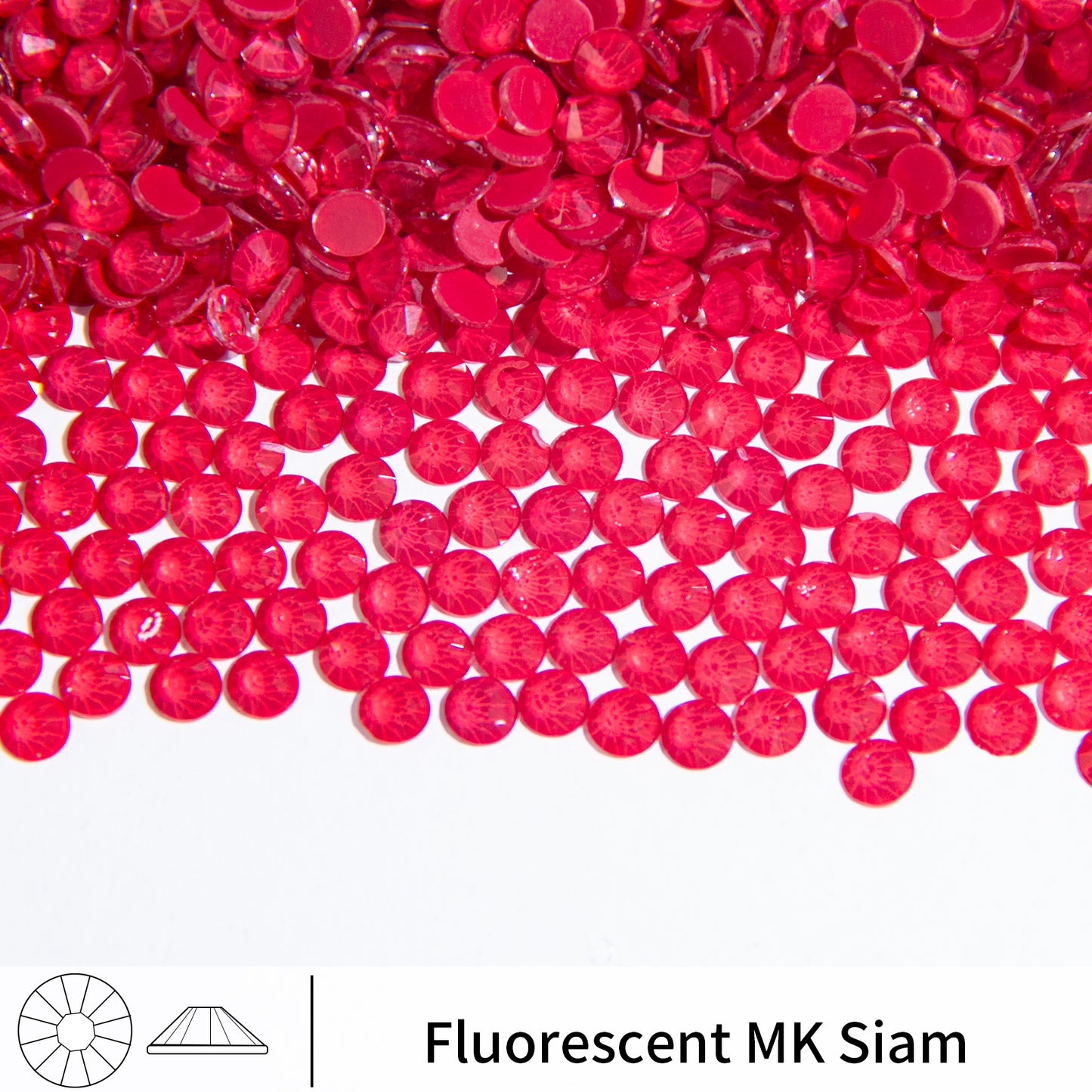 #157 Fluorescent MK Siam Glass Flat Back Rhinestones 1440pcs