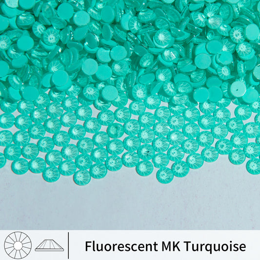 #156 Fluorescent MK Turquoise Glass Flat Back Rhinestones 1440pcs