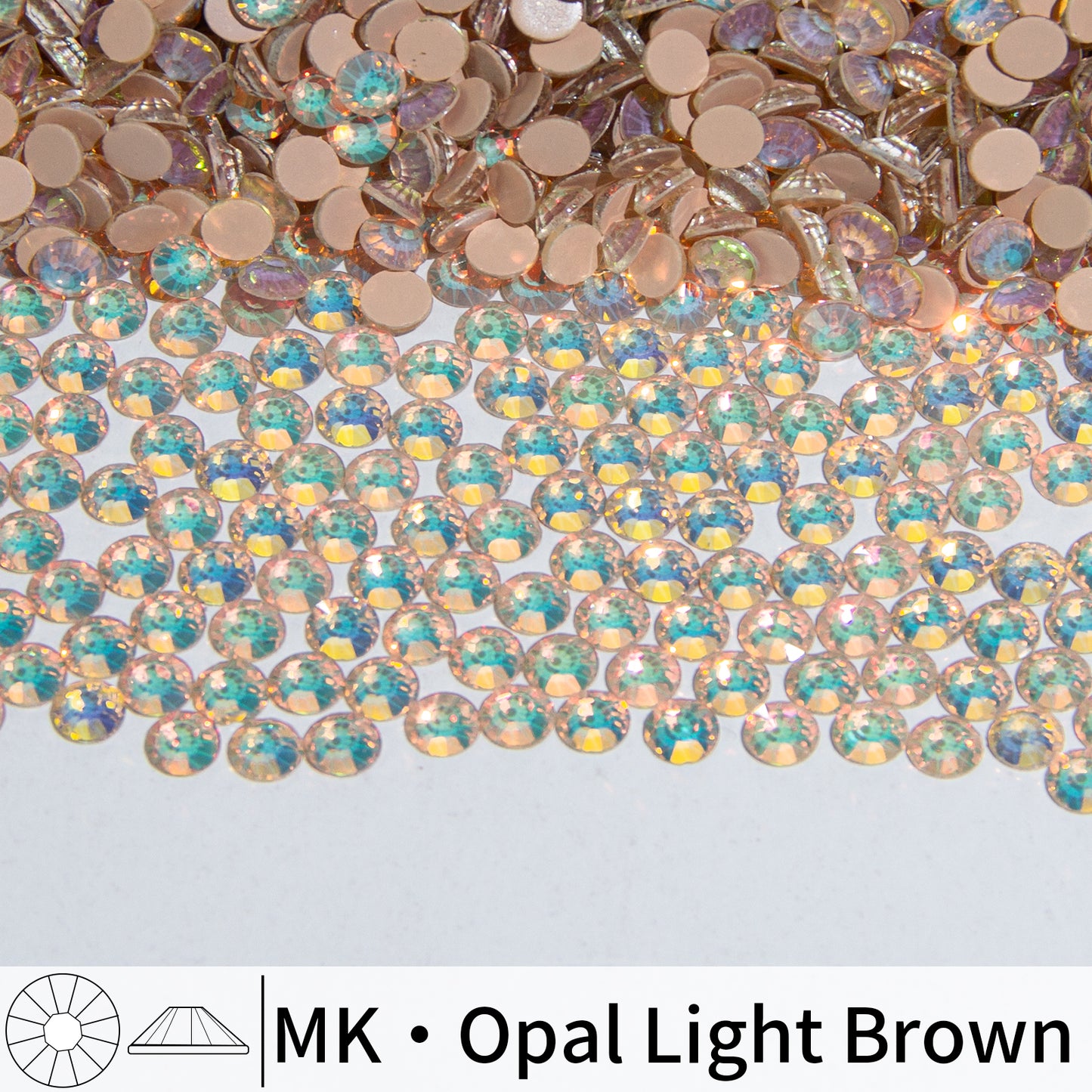 #200 MK Opal Light Brown Glass Flat Back Rhinestones 1440pcs