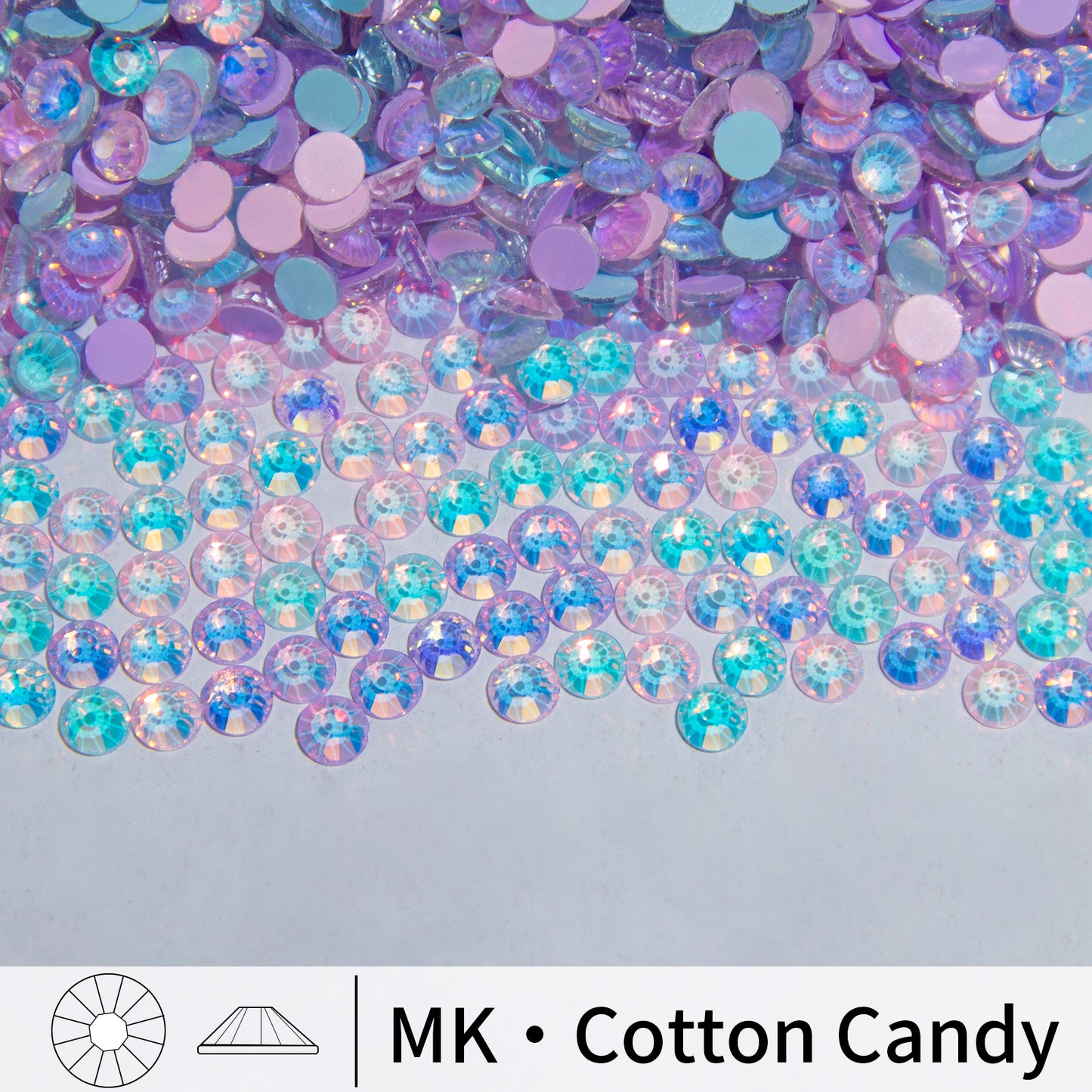 #M10 Cotton Candy Mixed Glass Flat Back Rhinestones 1440pcs