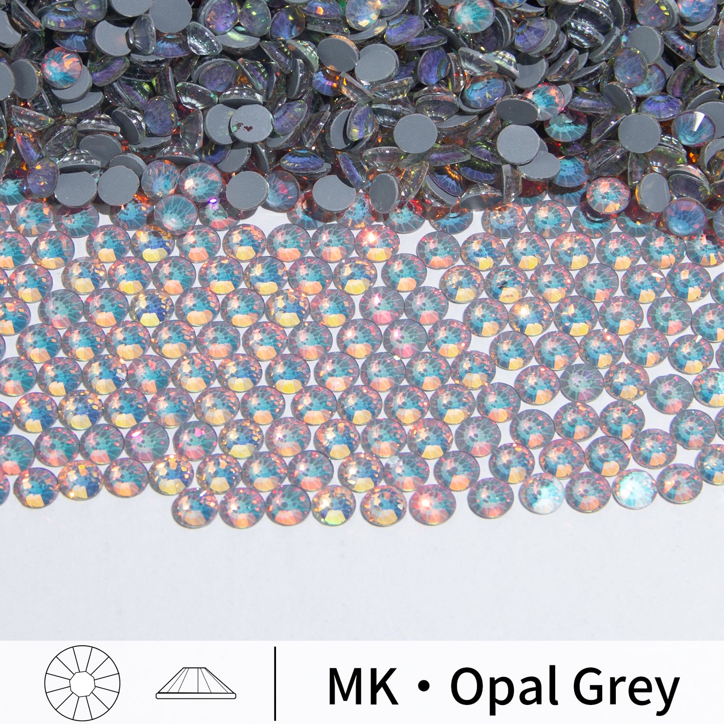 #166 MK Opal Grey Glass Flat Back Rhinestones 1440pcs