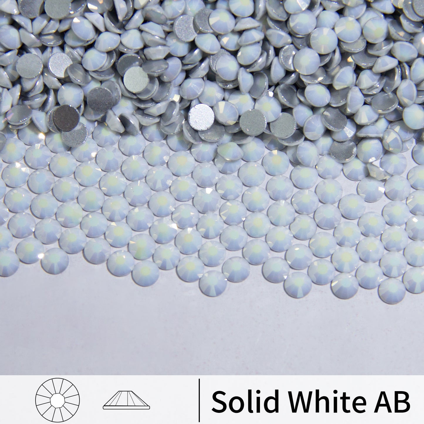 #197 Solid White AB Glass Flat Back Rhinestones 1440pcs