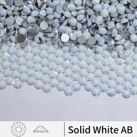 #197 Solid White AB Glass Flat Back Rhinestones 1440pcs