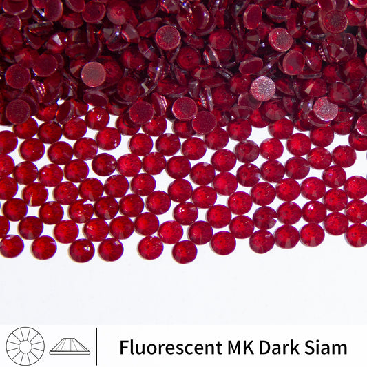 #155 Fluorescent MK Dark Siam Glass Flat Back Rhinestones 1440pcs