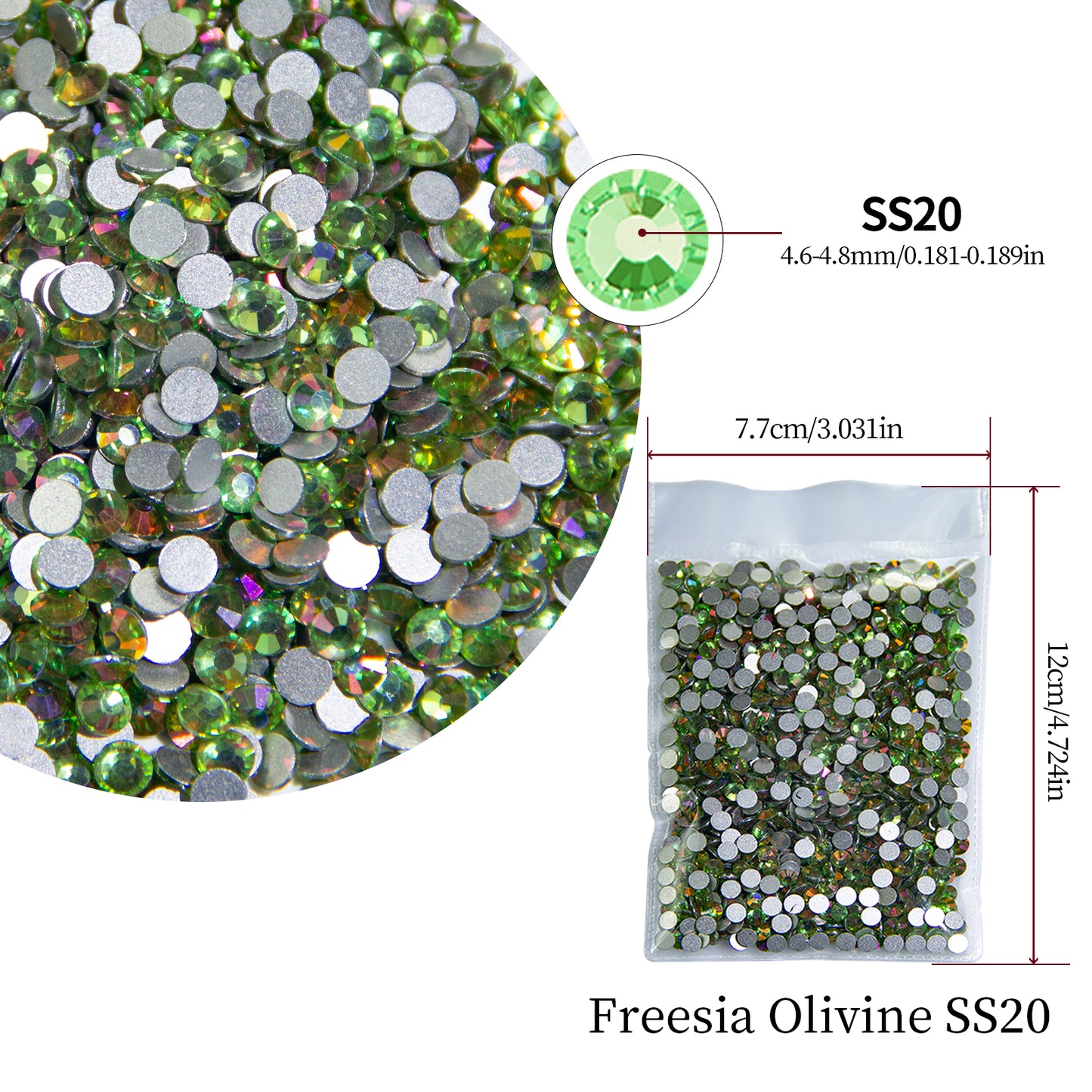 #175 Freesia Olivine Glass Flat Back Rhinestones 1440pcs
