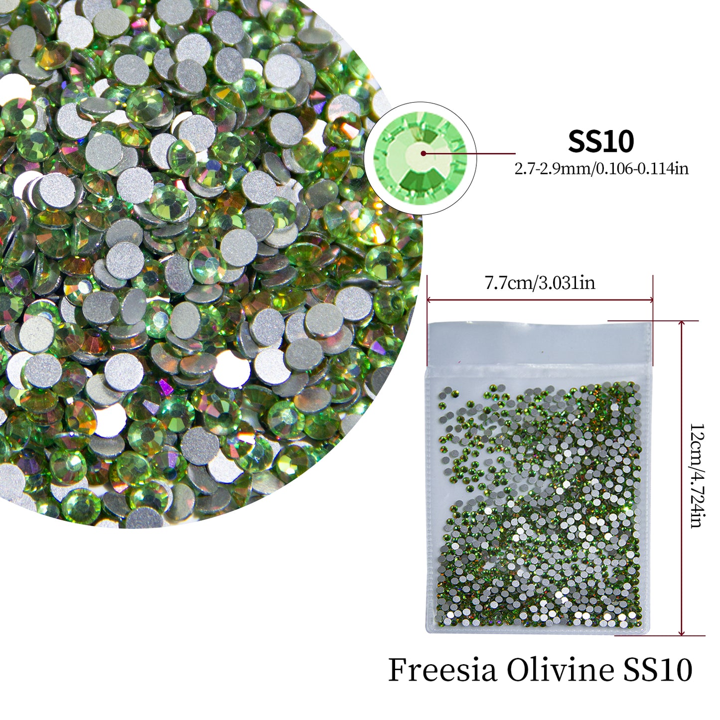 #175 Freesia Olivine Glass Flat Back Rhinestones 1440pcs