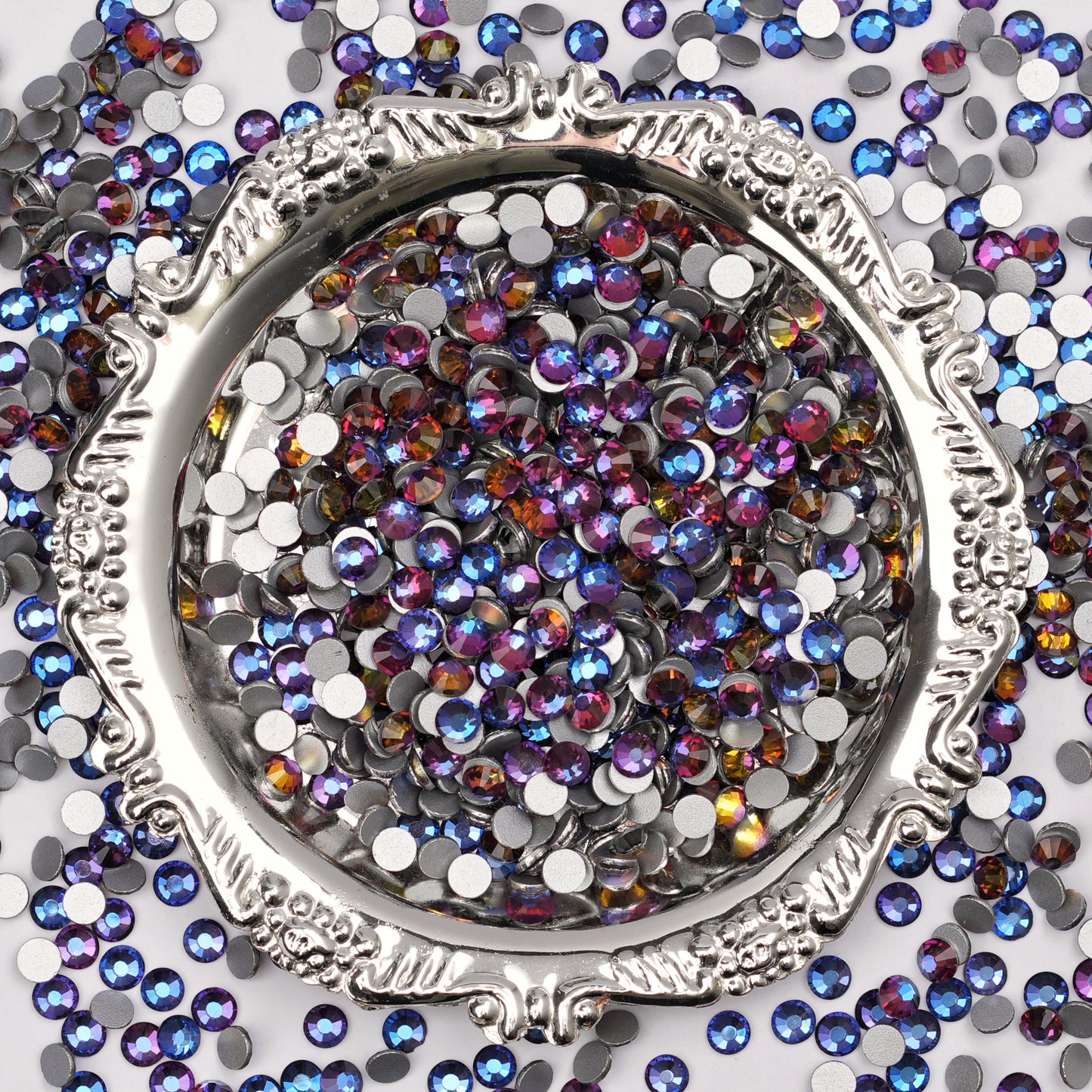 #72 Coating Blue Flame Glass Flat Back Rhinestones 1440pcs