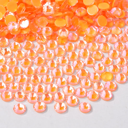 #099 Fluorescent Orange AB Glass Flat Back Rhinestones 1440pcs