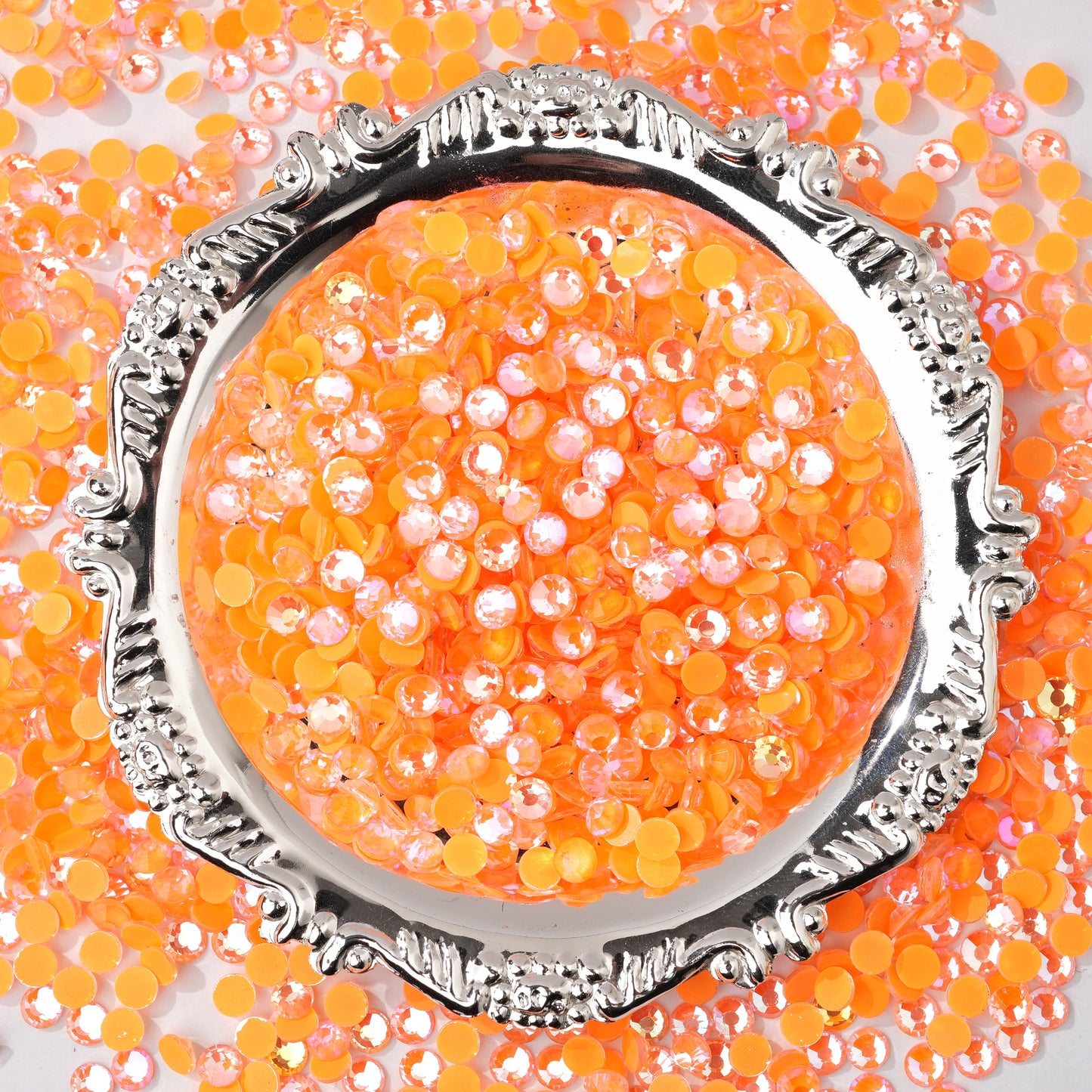 #099 Fluorescent Orange AB Glass Flat Back Rhinestones 1440pcs