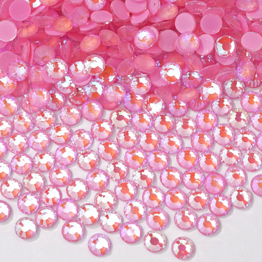 #100 Fluorescent Rose AB Glass Flat Back Rhinestones 1440pcs