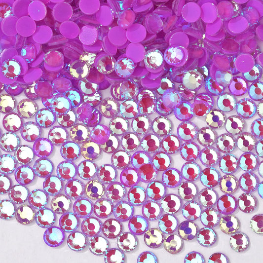 #101 Fluorescent Amethyst AB Glass Flat Back Rhinestones 1440pcs