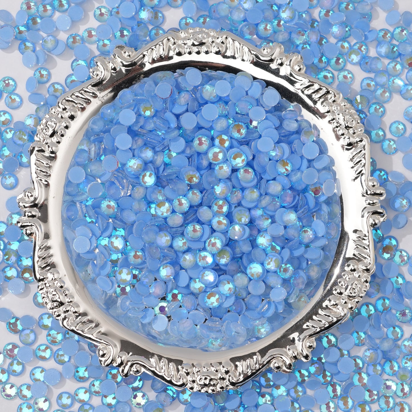 #104 Fluorescent LT Sapphire AB Glass Flat Back Rhinestones 1440pcs