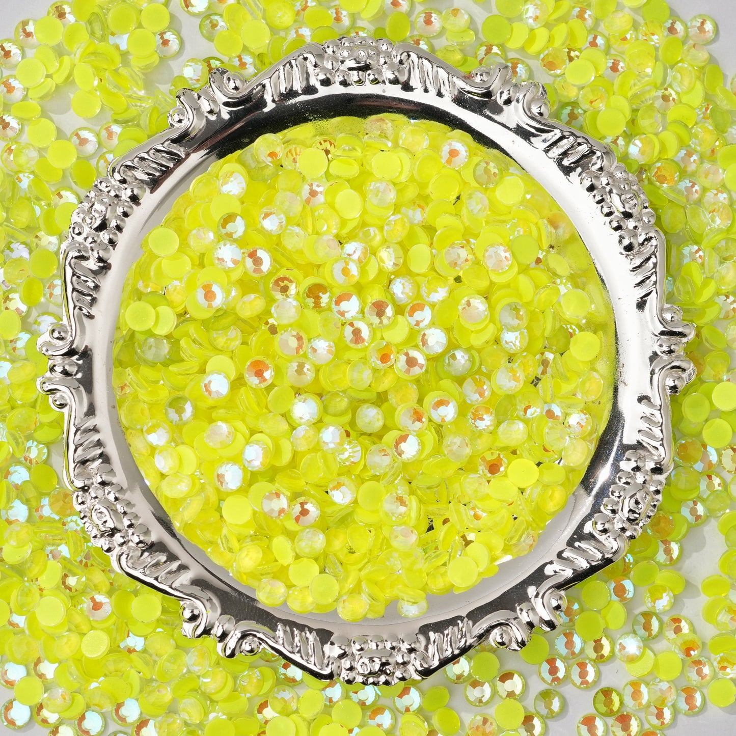 #105 Fluorescent Citrine AB Glass Flat Back Rhinestones 1440pcs