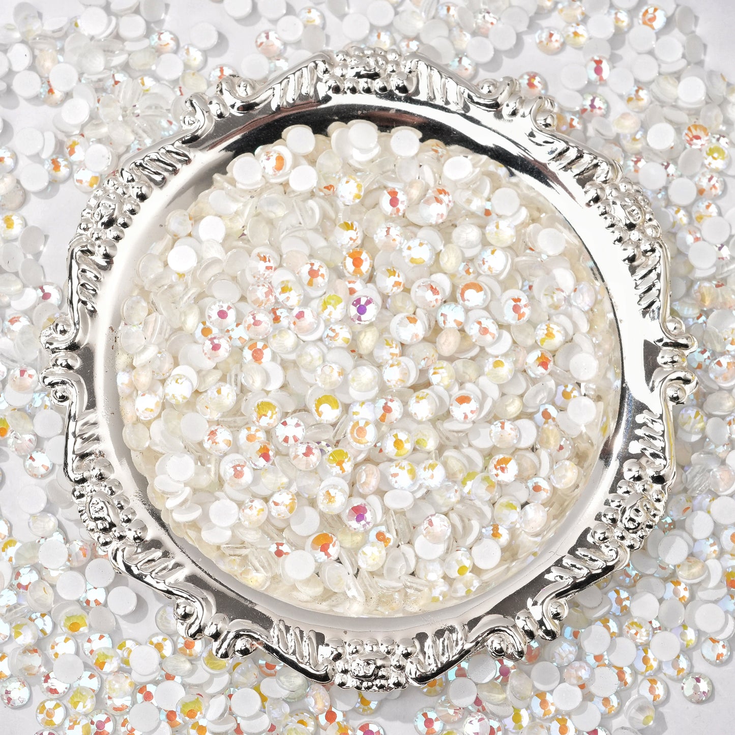 #107 Fluorescent Crystal AB Glass Flat Back Rhinestones 1440pcs