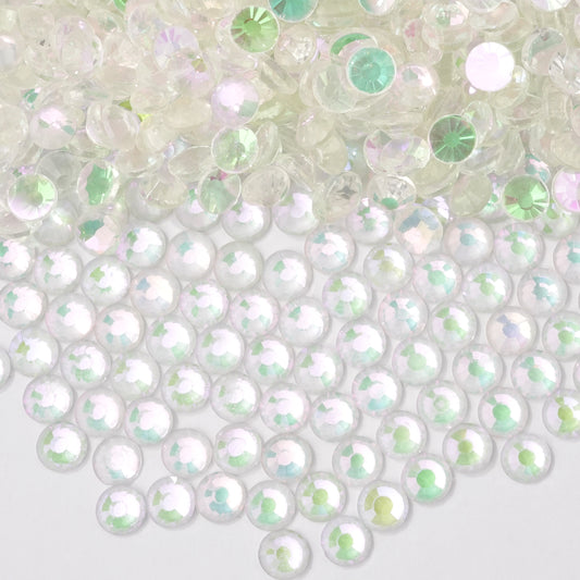 #141 Fluorescent Pink Cover Green  Glass Flat Back Rhinestones 1440pcs
