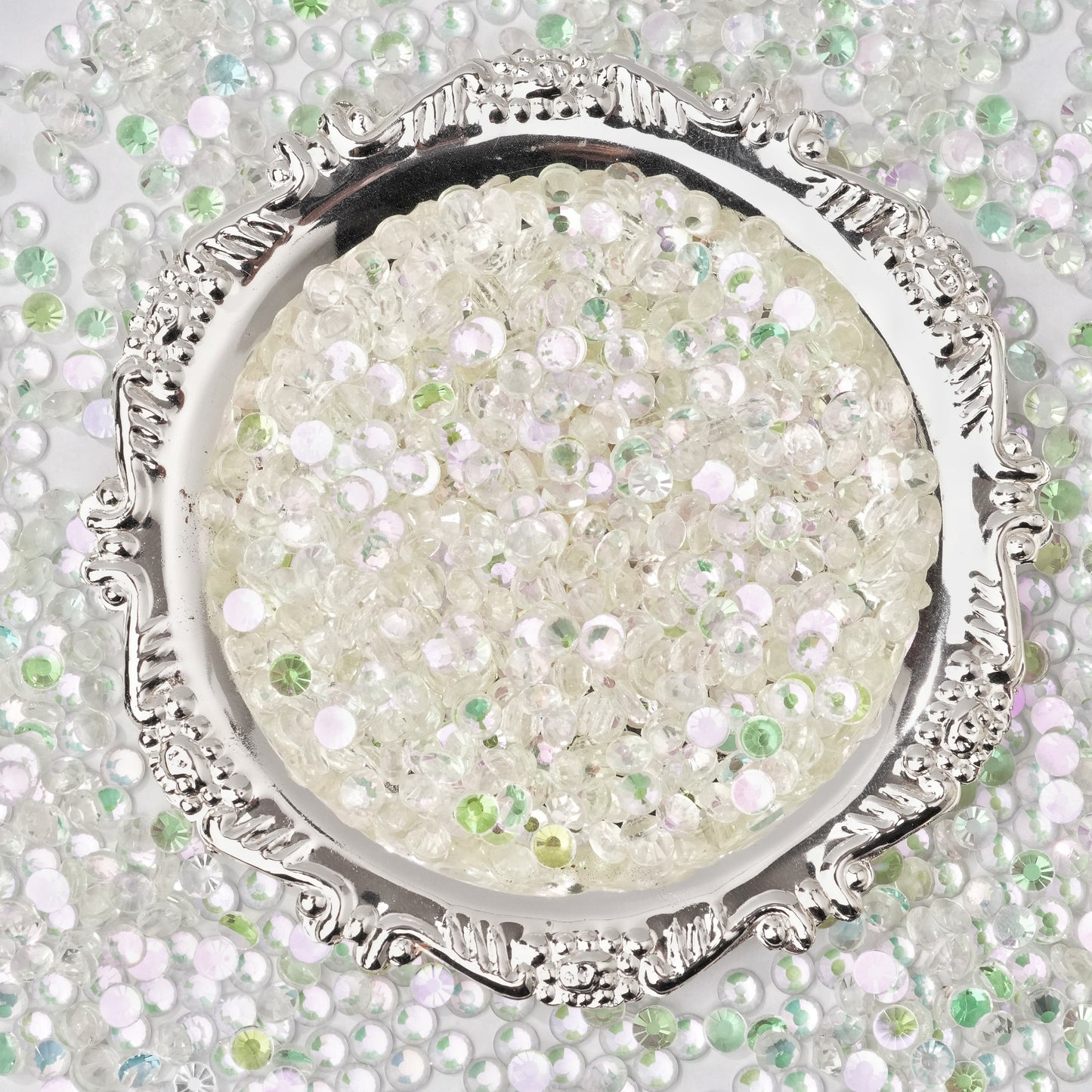 #141 Fluorescent Pink Cover Green Glass Flat Back Rhinestones 1440pcs