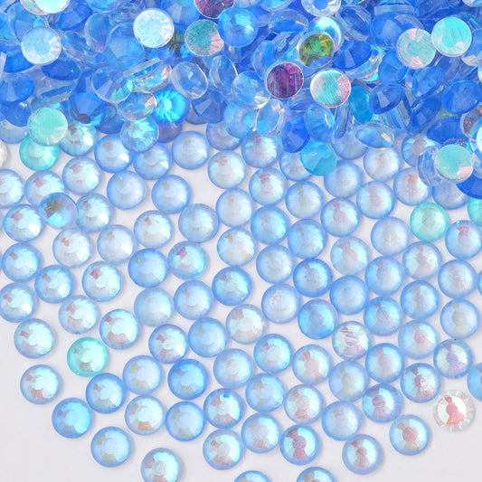 #143 Fluorescent Aurora Sapphire Glass Flat Back Rhinestones 1440pcs