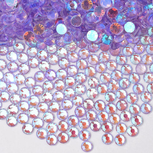 #201 Fluorescent Aurora Purple Glass Flat Back Rhinestones 1440pcs