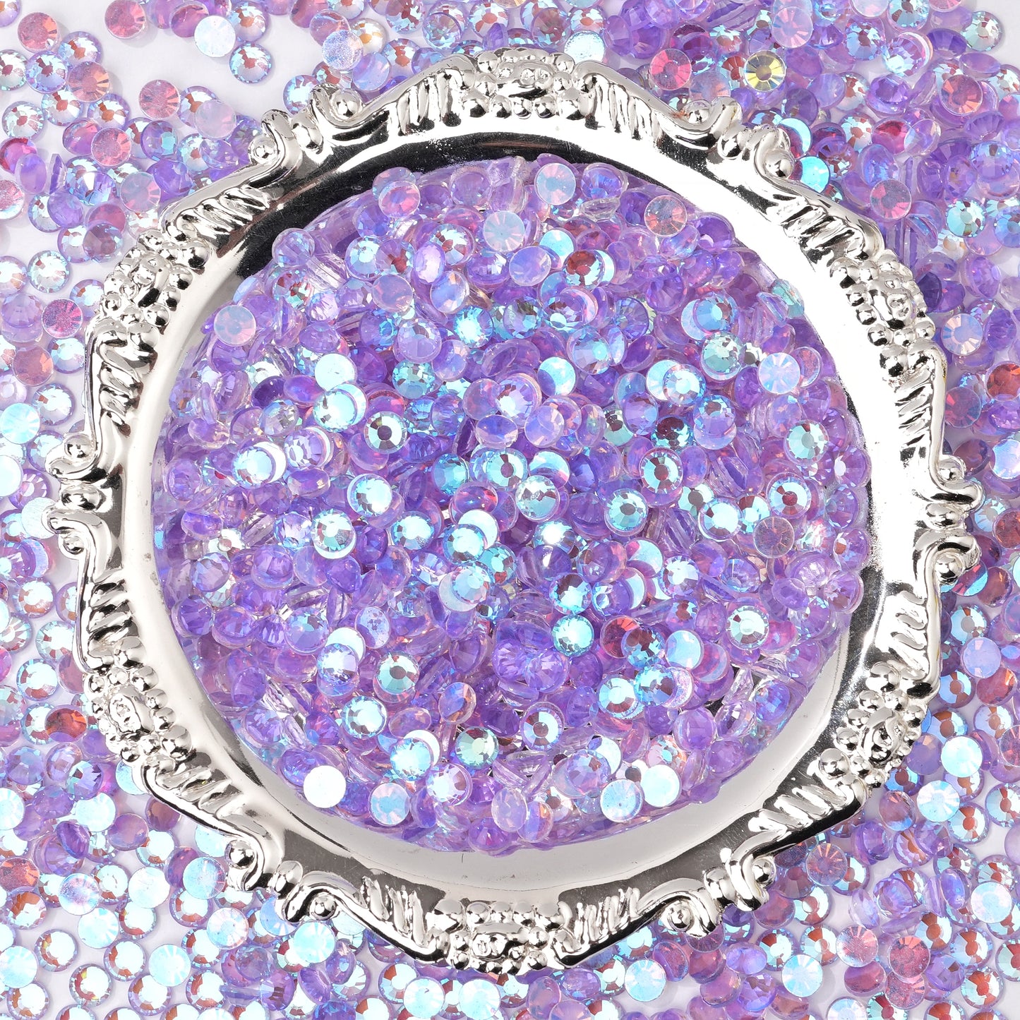 #201 Fluorescent Aurora Purple Glass Flat Back Rhinestones 1440pcs