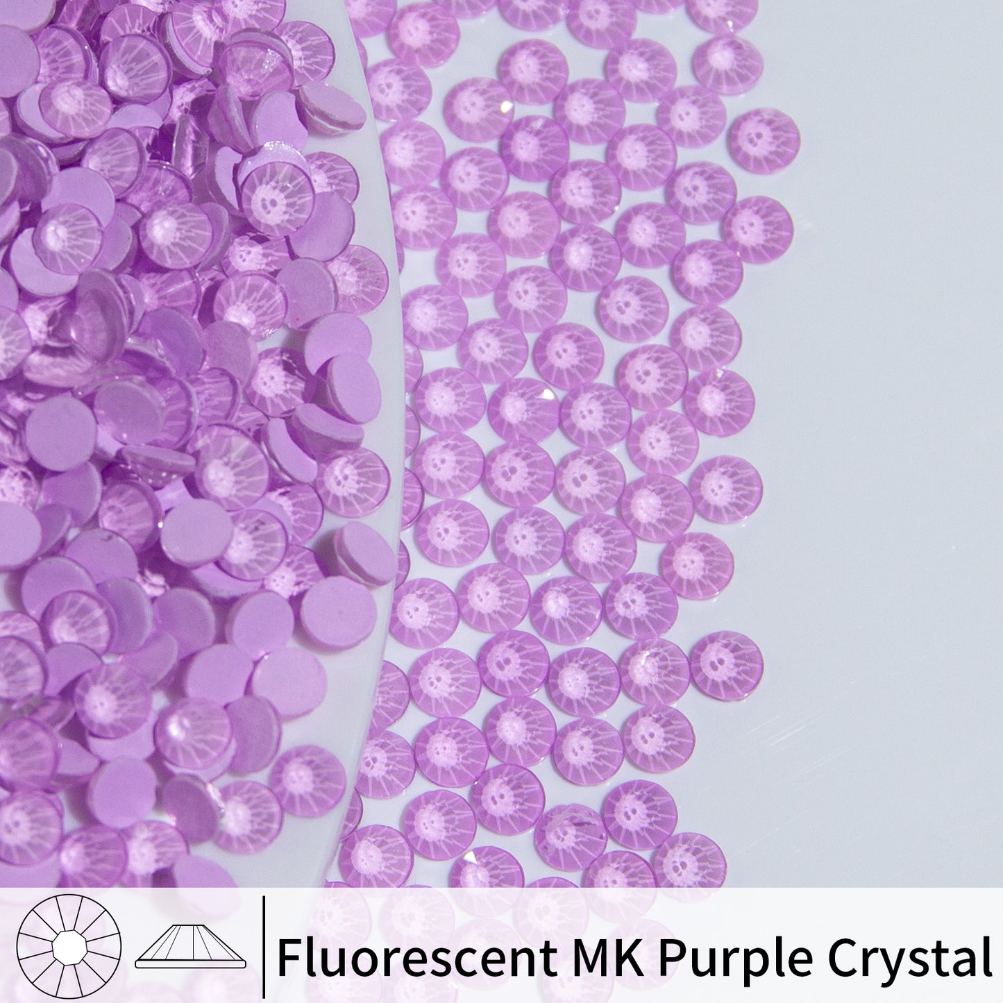 #151 Fluorescent MK Purple Crystal Glass Flat Back Rhinestones 1440pcs