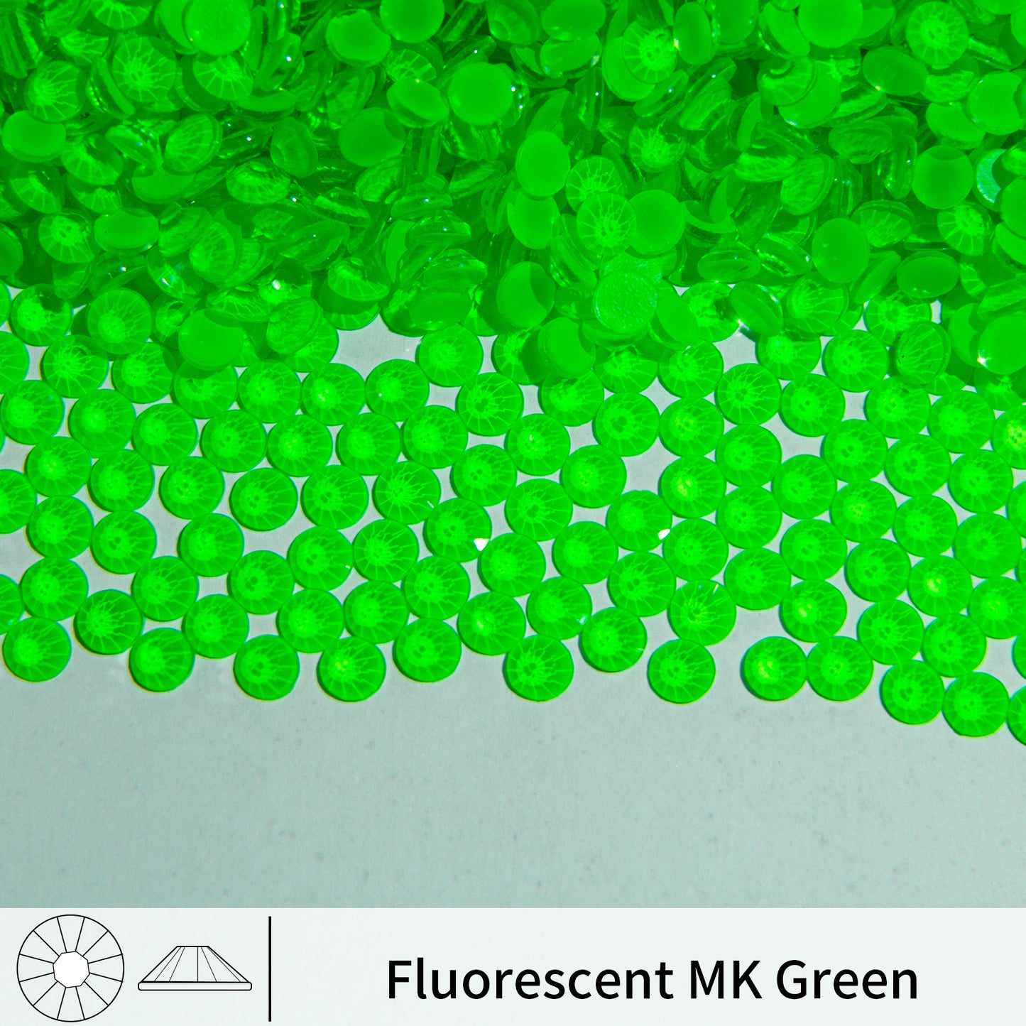 #117 Fluorescent MK Green Glass Flat Back Rhinestones 1440pcs