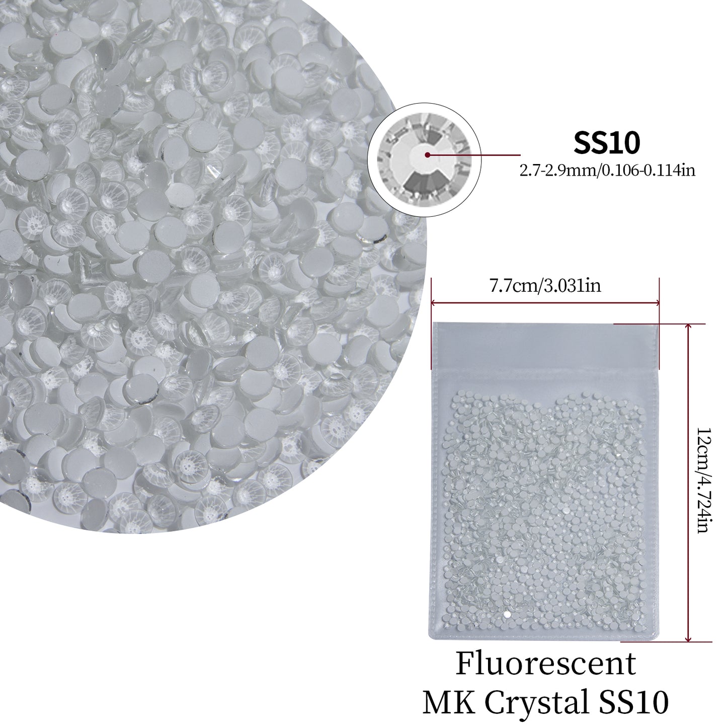 #115 Fluorescent MK Crystal Glass Flat Back Rhinestones 1440pcs